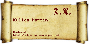 Kulics Martin névjegykártya